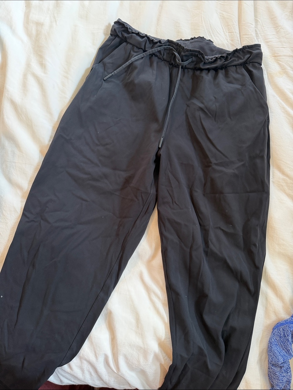 lululemon athletica Black Drawstring Joggers with Tapered Leg